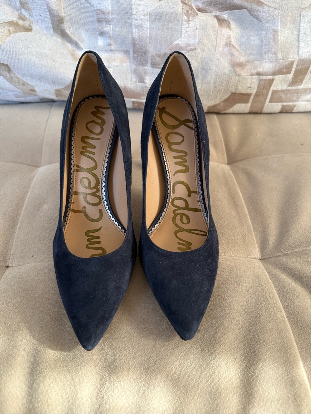 Sam Edelman Navy Suede Pointed Toe Heels